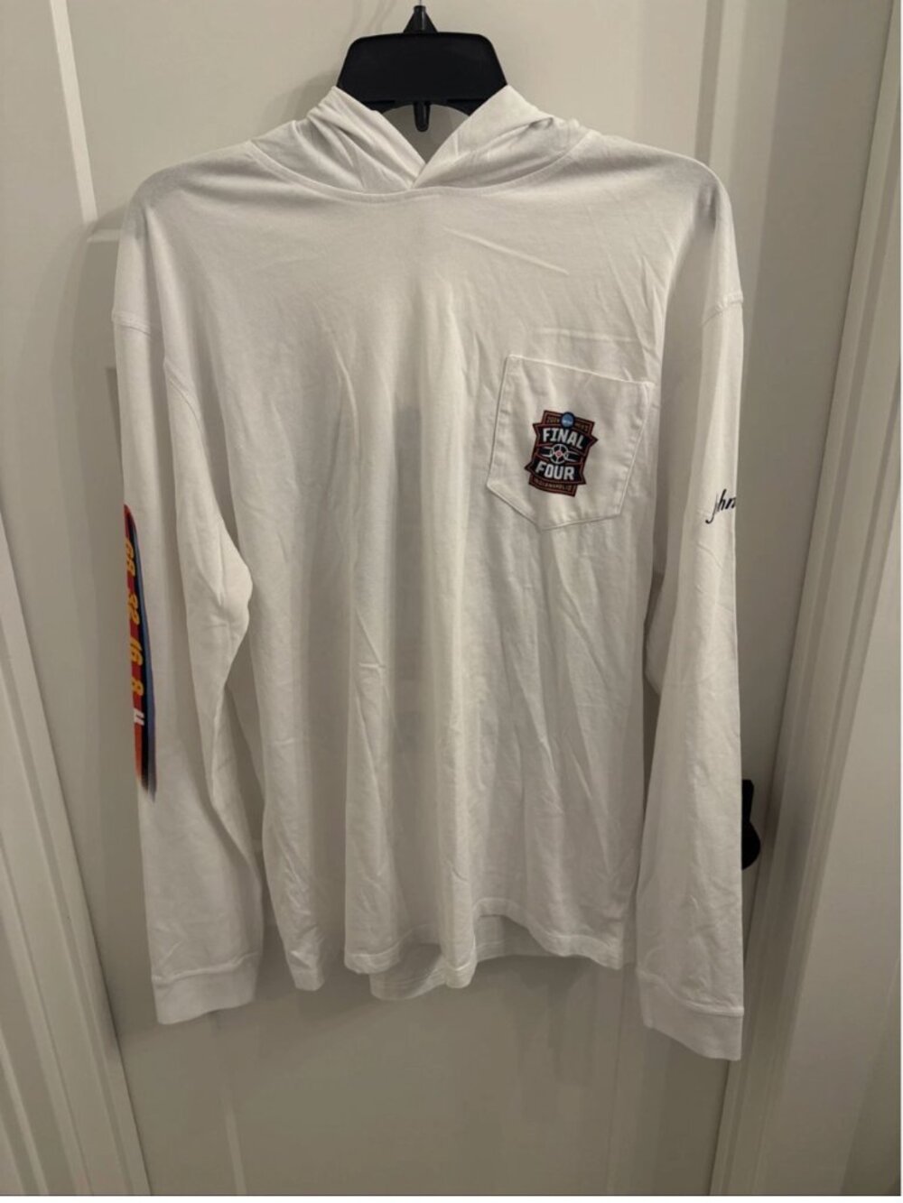 2026 NCAA Men’s Final Four LS Lightweight Hoodie Johnnie-0 White Size Large NWT